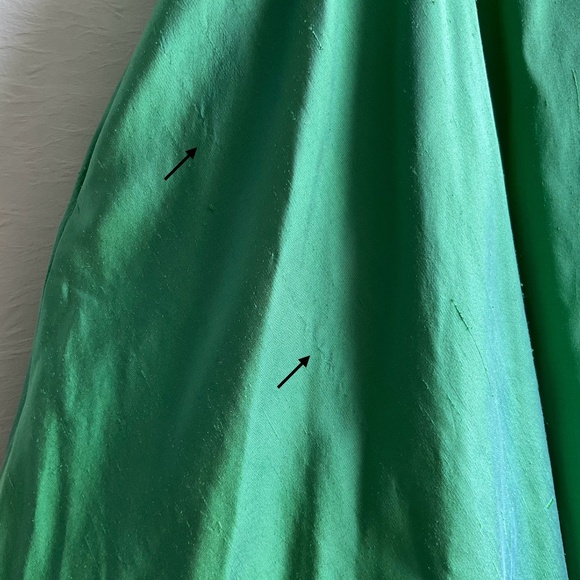 Custom Made Silk Occasion Dress, Green Silk Fully Lined w/ Crinoline @ Hemline M - Picture 16 of 16